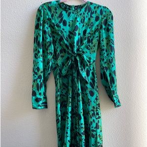 Influence Green Black Animal print midi dress Size 8